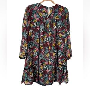 Ann Taylor Loft Women's Multi-Colored Floral 3/4 Sleeve Mini Dress, Small, EUC
